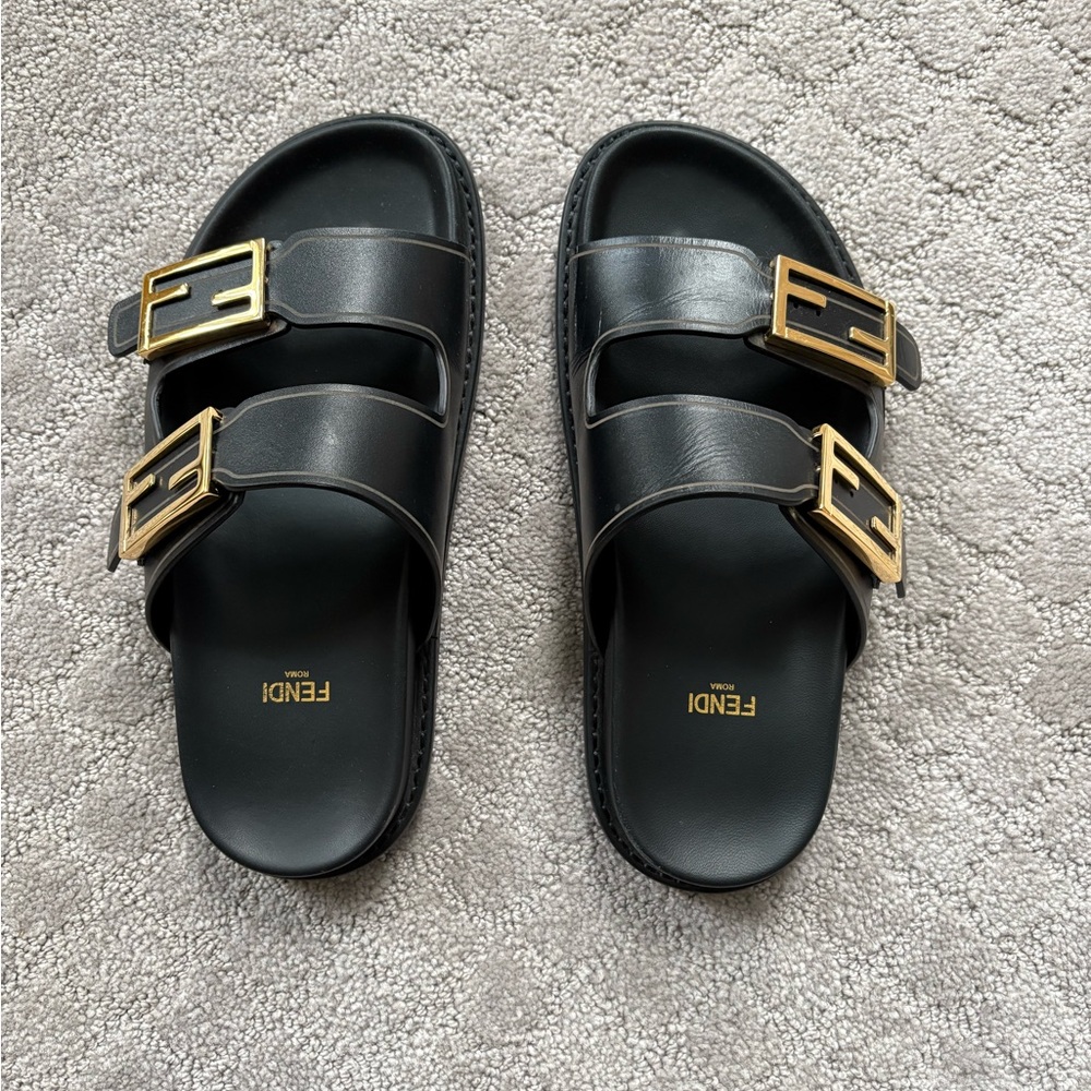 Fendi Black Leather “feel” Slides - size 36 - Picture 4 of 11